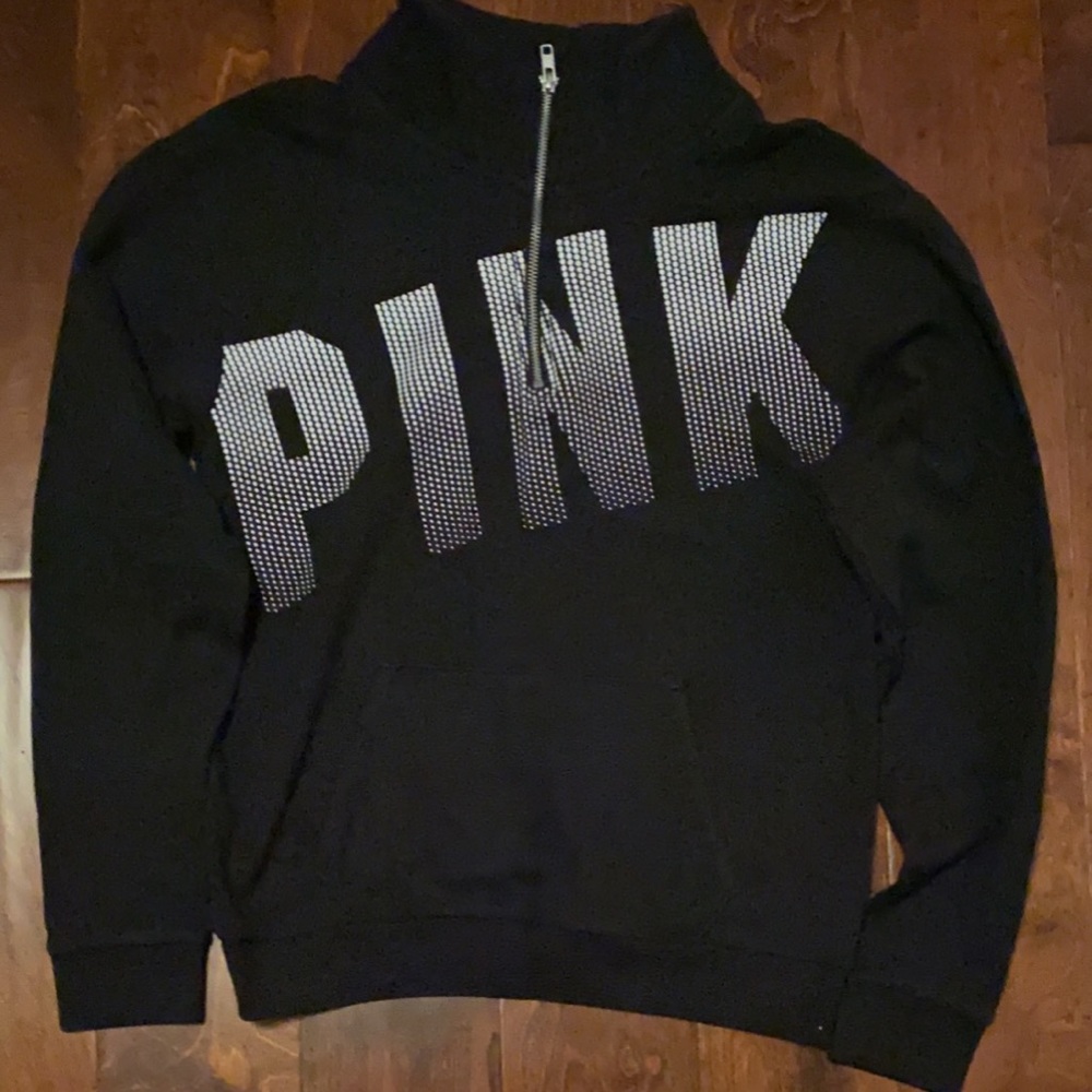 Black half zip up hoodie.